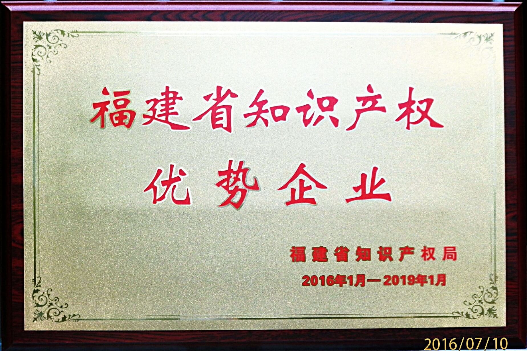 2016福建省知识产权优势企业