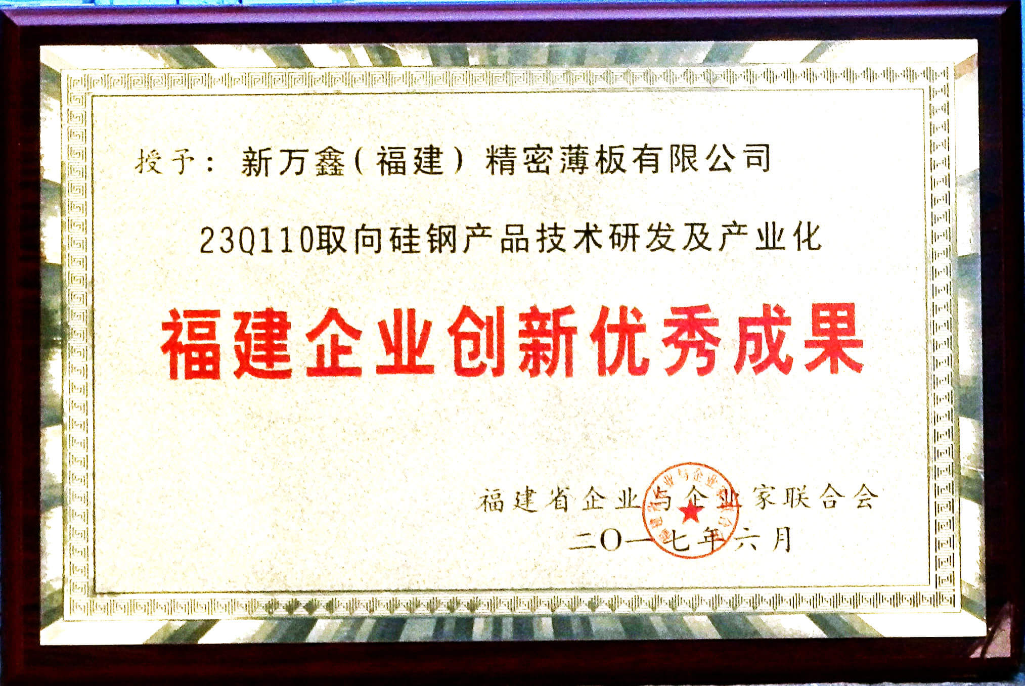 2017福建企业创新优秀成果